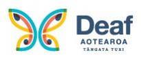 The Deaf Aotearoa logo shaped like a butterfly