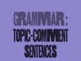 Clip 0.6: Topic-comments sentences