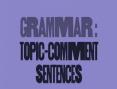 Clip 6.2c: Topic-Comment sentences